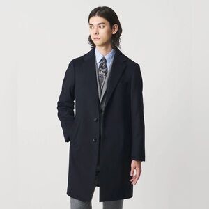 UNITED ARROWS Wool Cashmere Black Chester Coat